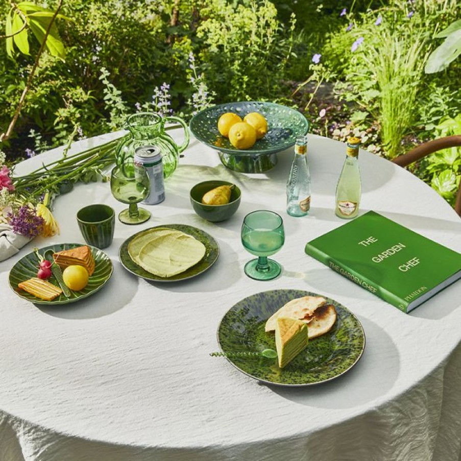 Deco Voltex | The Emeralds: Ceramic Side Plate Ribbed, Green - Hkliving