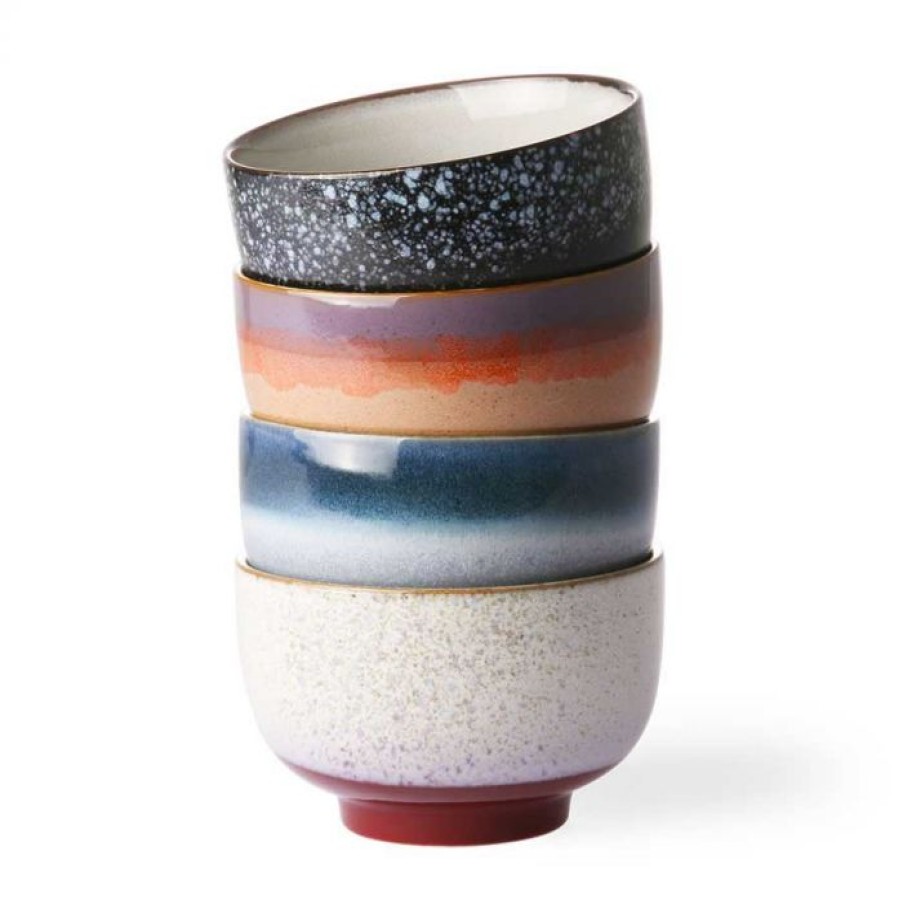 Deco Voltex | Ceramic 70'S Bowls (X4) - Hkliving