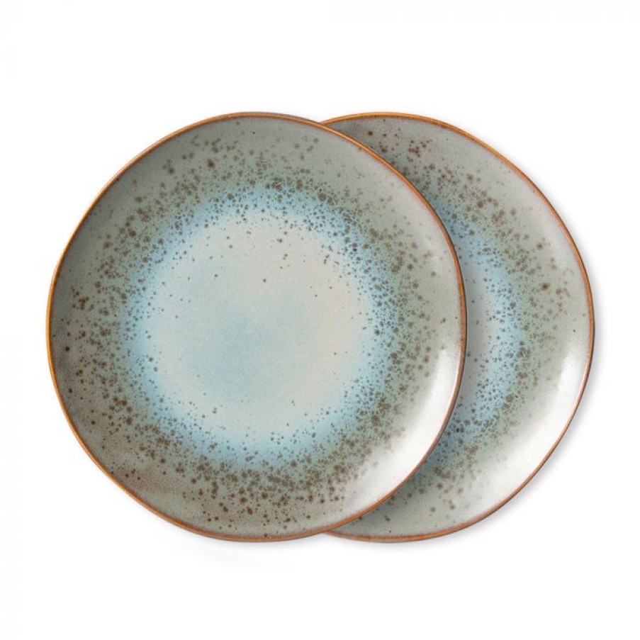 Deco Voltex | Ceramic 70'S Dinner Plate : Mineral (Lot De 2) - Hkliving