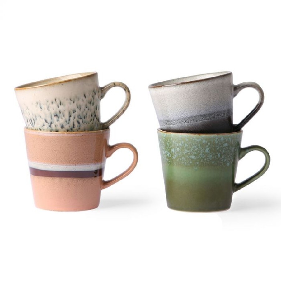 Deco Voltex | Ceramic 70'S Cappuccino Mugs (Lot De 4) - Hkliving