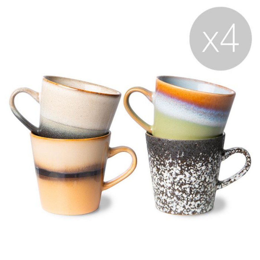 Deco Voltex | 70S Ceramics: Americano Mugs (Lot De 4) - Hkliving