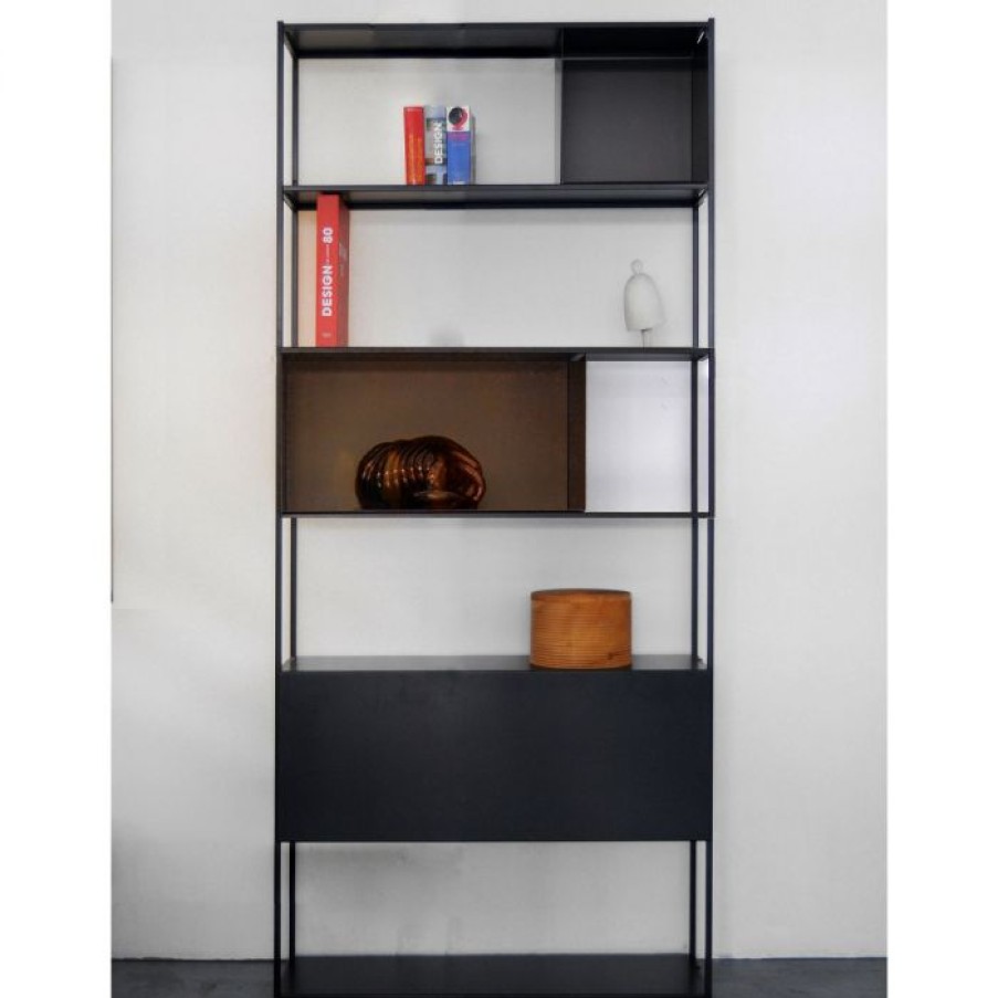 Mobilier Voltex | Bibliotheque Simple Noire Easy Irony - Zeus