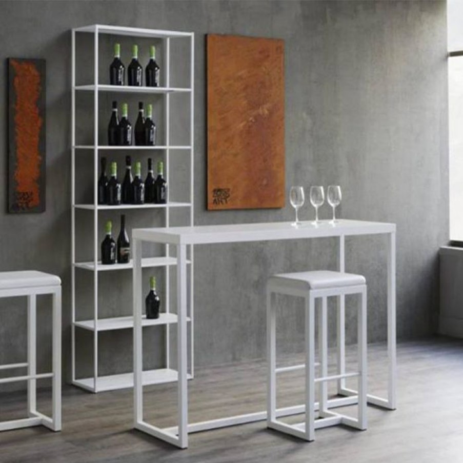 Mobilier Voltex | Big Brother High Table - Zeus Blanc Gaufre