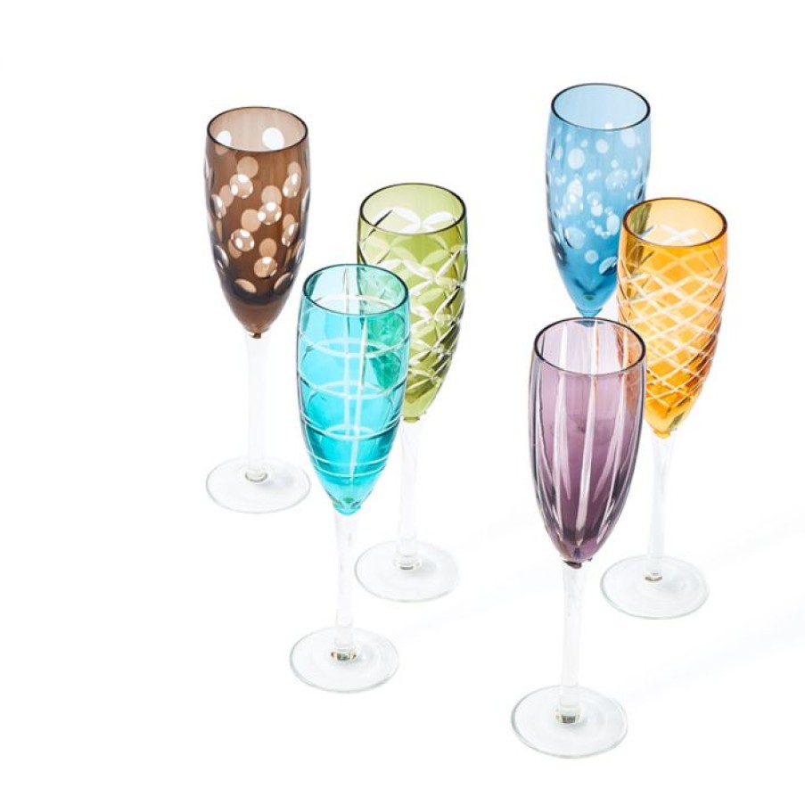 Deco Voltex | Cuttings Champagne Glasses - Lot De 6 - Verre Polspotten