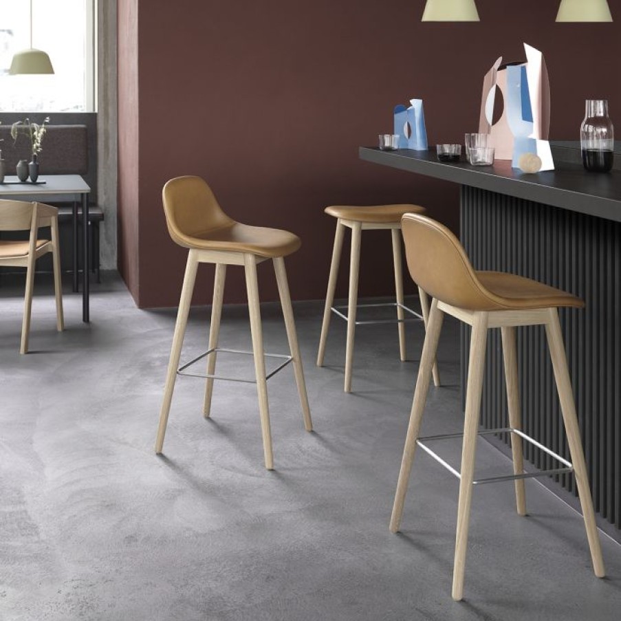 Mobilier Voltex | Fiber Chaise De Bar - Pietement Bois - Muuto